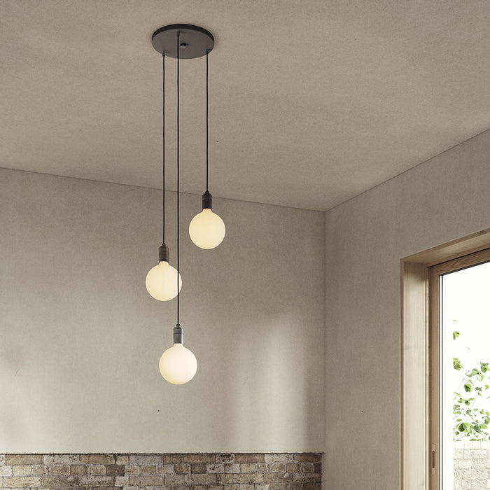 Triple Pendant in Graphite - Black Canopy - Sweatfully