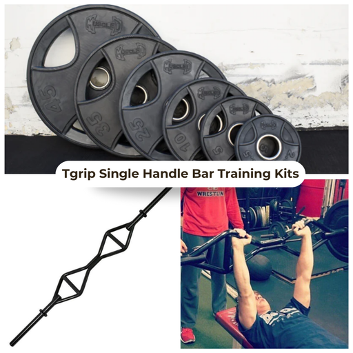 TGrip Pro Series Single Handle Bar with Solid Olympic Sleeves Training Kits - Multi Grip - Functional Training - Football - Swiss - Neutral - Sweatfully