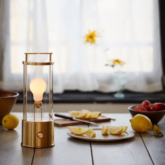 The Muse Portable Lamp in Solid Brass - Sweatfully