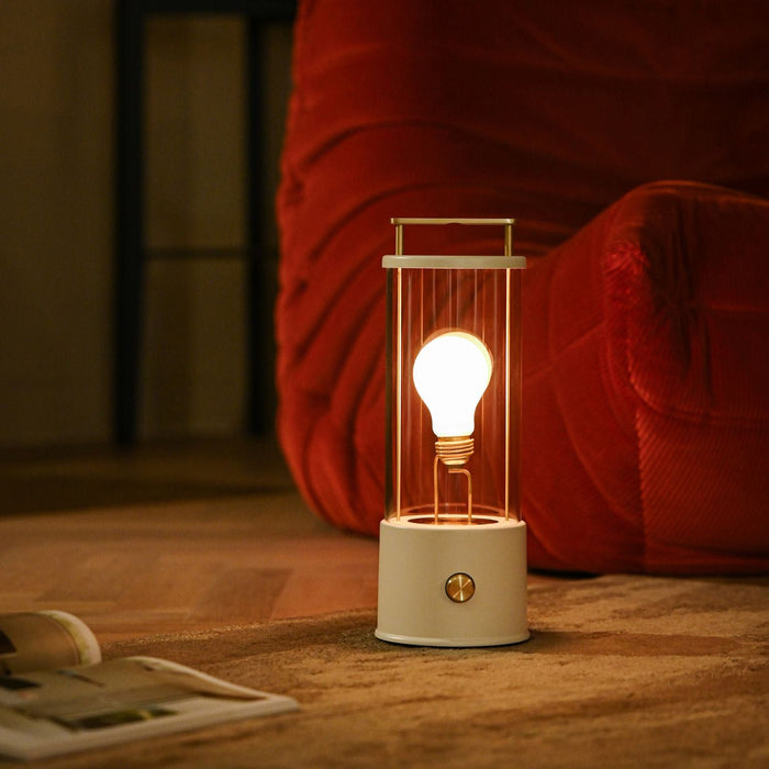 The Muse Portable Lamp in Candlenut White - Sweatfully