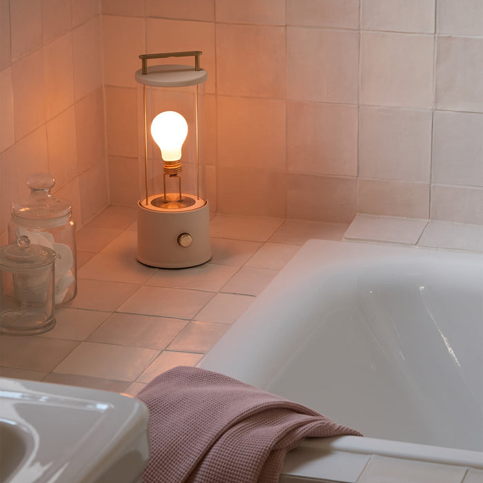 The Muse Portable Lamp in Setting Plaster Pink - Sweatfully