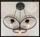 Rustic Industrial Wagon Wheel CHANDELIER TRIO Light - Sweatfully