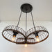 Rustic Industrial Wagon Wheel CHANDELIER TRIO Light - Sweatfully