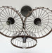 Rustic Industrial Wagon Wheel CHANDELIER TRIO Light - Sweatfully