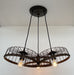 Rustic Industrial Wagon Wheel CHANDELIER TRIO Light - Sweatfully