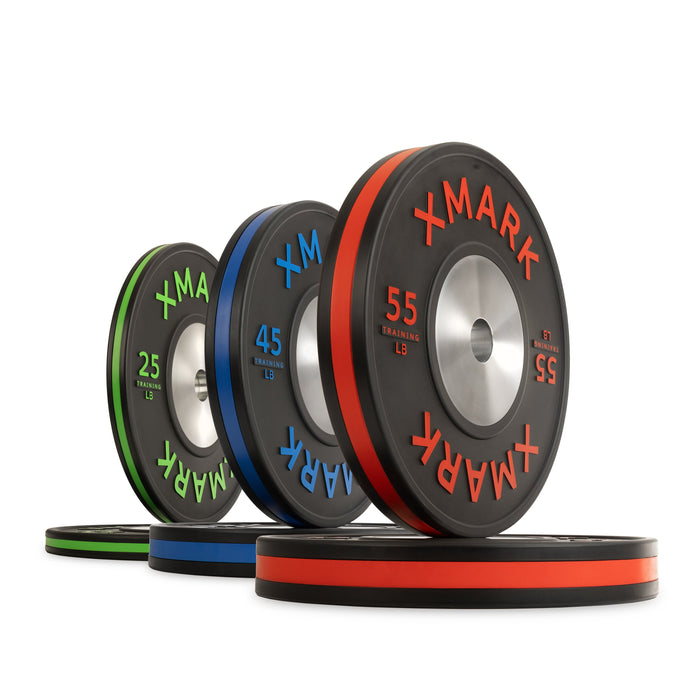 XMARK Striped Premium IWF Training Bumper Plates (LB) Pairs and Sets No Set - Sweatfully
