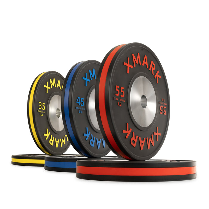 XMARK Striped Premium IWF Training Bumper Plates (LB) Pairs and Sets No Set - Sweatfully