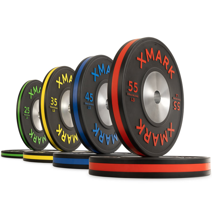 XMARK Striped Premium IWF Training Bumper Plates (LB) Pairs and Sets No Set - Sweatfully