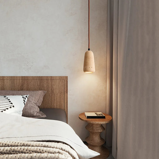 Travertine Brrskbk Cylindrical Pendant Light - Sweatfully