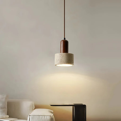 Travertine Cylinder Pendant Light - Sweatfully