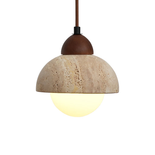 Travertine Glass Semicircle Pendant Light - Sweatfully