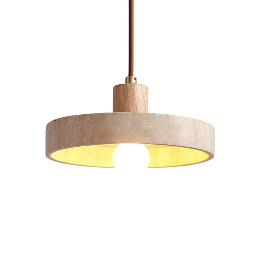Travertine Piedra Wood Pendant Light - Sweatfully