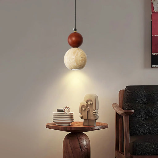 Travertine Round Single Head Pendant Lamp - Sweatfully