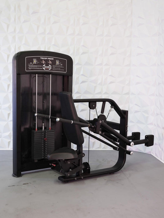Elite Selectorized Triceps Press - Muscle D Fitness - Commercial Adjustable Seated Pin Selectorized Triceps Press Dip Press - Sweatfully
