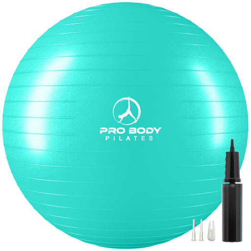 Yoga Ball for Pregnancy, Fitness, Balance, Workout at Home, Office and Physical Therapy (Turquoise) - Sweatfully
