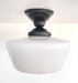 Large Urban Schoolhouse Milk Glass LIGHT Fixture - Sweatfully