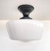 Large Urban Schoolhouse Milk Glass LIGHT Fixture - Sweatfully