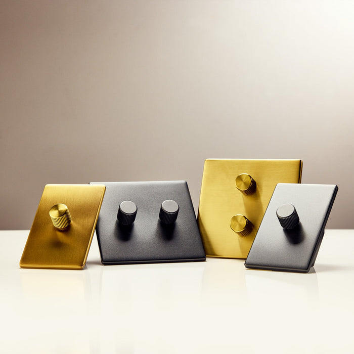 Double Rotary Wall Dimmer in Graphite - Sweatfully