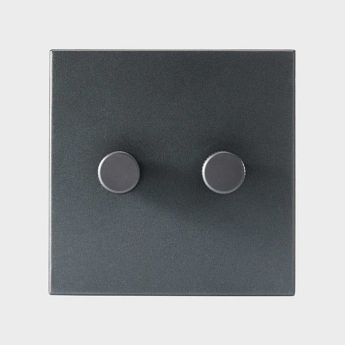Double Rotary Wall Dimmer in Graphite - Sweatfully