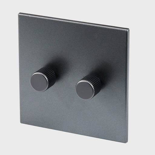 Double Rotary Wall Dimmer in Graphite - Sweatfully