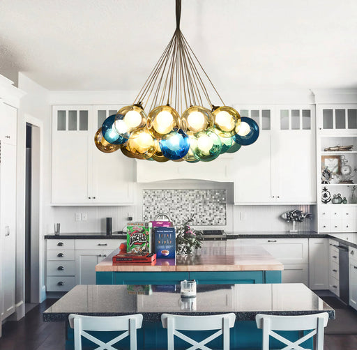 Unique Multi-Color Globe Cluster Chandelier - Sweatfully