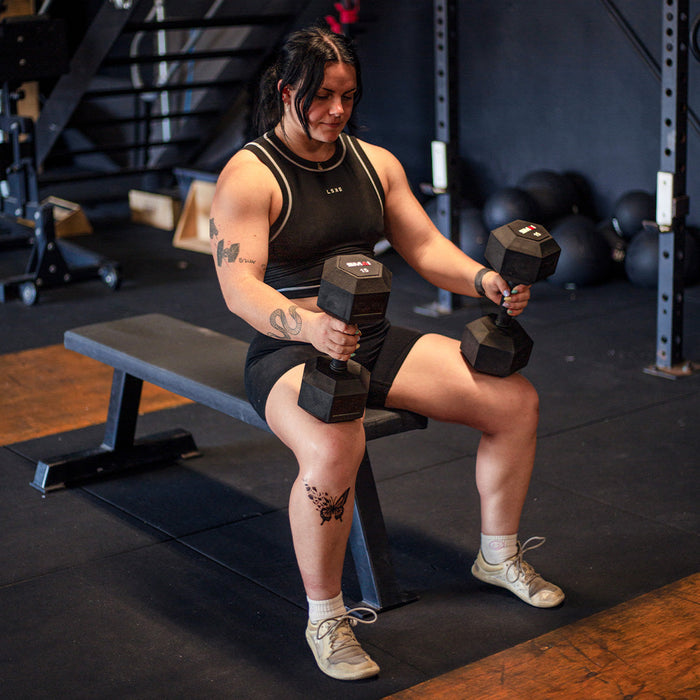 Rubber Hex Dumbbells (Pair) - Sweatfully
