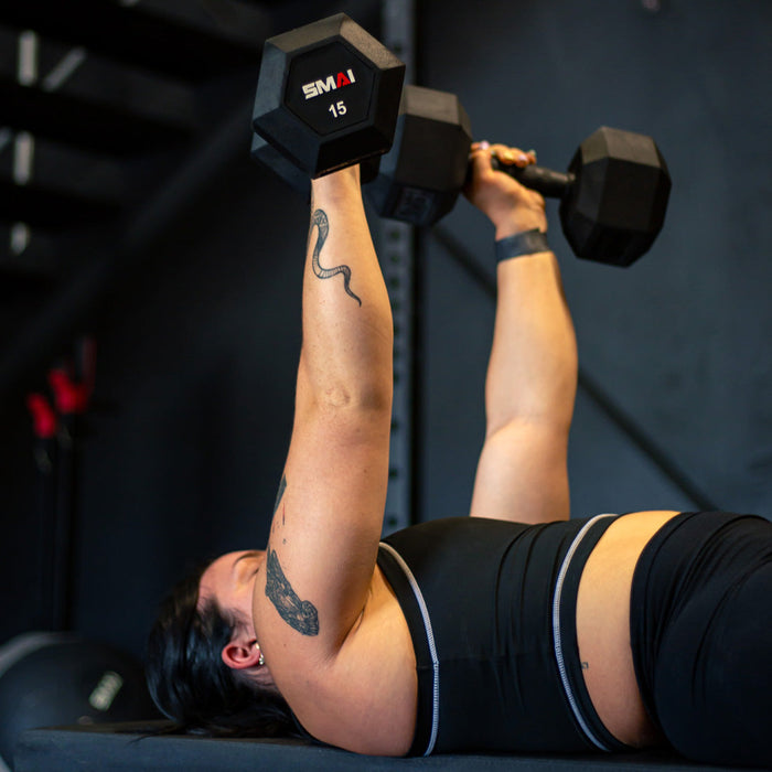 Rubber Hex Dumbbells (Pair) - Sweatfully