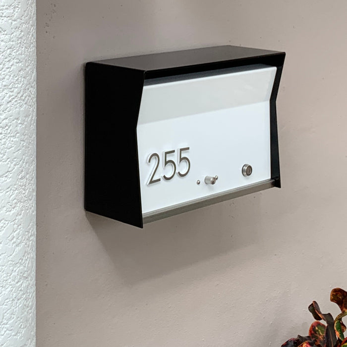 RetroBox Locking Wall Mount Mailbox in JET BLACK - Sweatfully