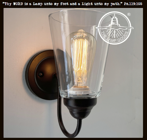 Heavy Modern Farmhouse Clear Glass Wall Sconce Light Fixture Shade - Sweatfully