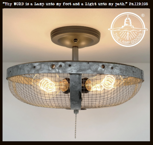 Industrial Farmhouse Screen Flush Mount Ceiling Light - Sweatfully