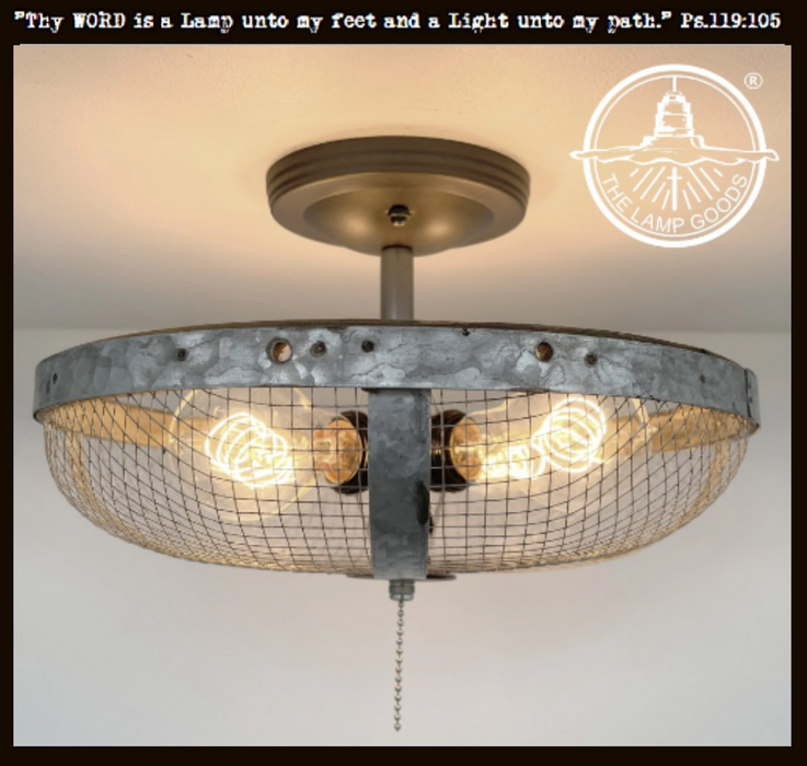Industrial Farmhouse Screen Flush Mount Ceiling Light - Sweatfully