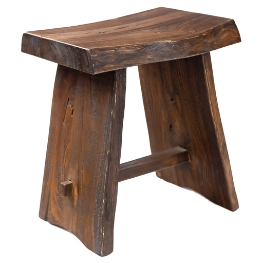 Salem Teak Shower and Bath Stool with Curved Seat - Sweatfully