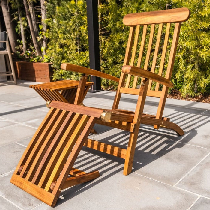 Telluride Teak Outdoor Sun Lounger - Sweatfully