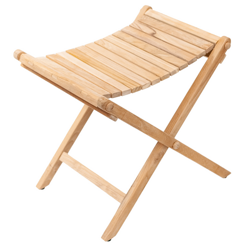 Sierra Natural Teak Outdoor Folding String Seat - Sweatfully