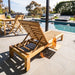Cancun Natural Teak Outdoor Chaise Lounger with Side Table - Sweatfully