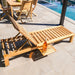 Cancun Natural Teak Outdoor Chaise Lounger with Side Table - Sweatfully