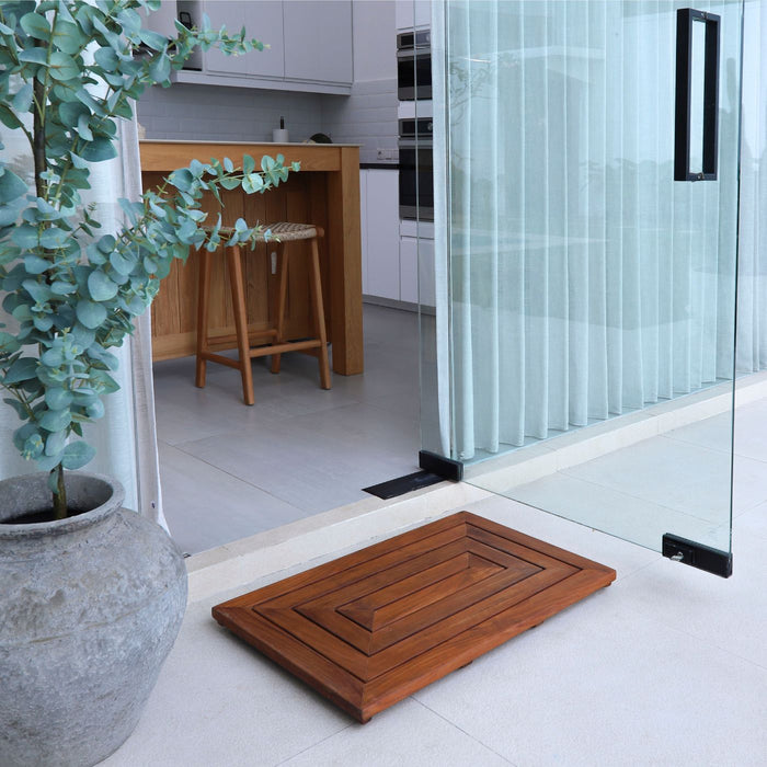 Aromi Oiled Teak Shower and Bath Mat 31.4″ x 19.6″ - Sweatfully
