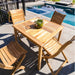 Telluride 4-Person Natural Teak Outdoor Square Dining Table 39" - Sweatfully