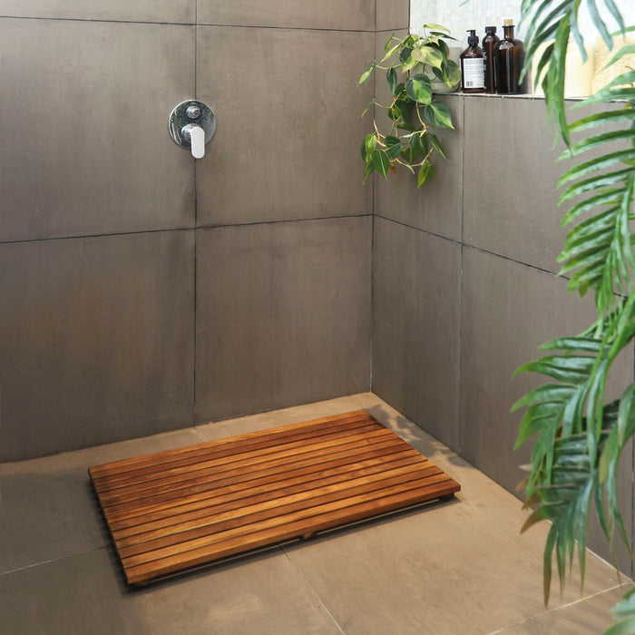 Bel Air Indoor or Outdoor Teak Shower and Bath Mat 31.4″ x 19.6″ - Sweatfully