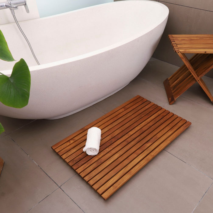 Bel Air Indoor or Outdoor Teak Shower and Bath Mat 31.4″ x 19.6″ - Sweatfully