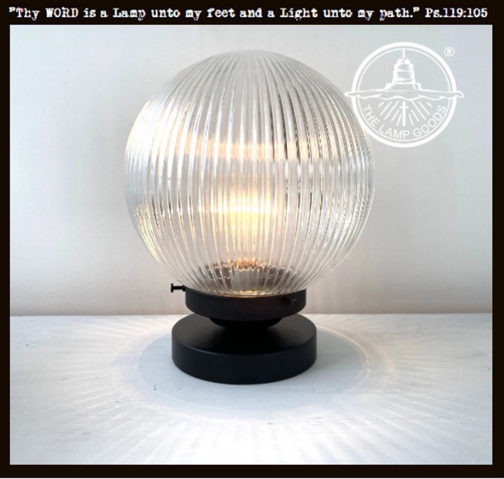 Large Holophane Antique Glass Globe Table Lamp - Sweatfully