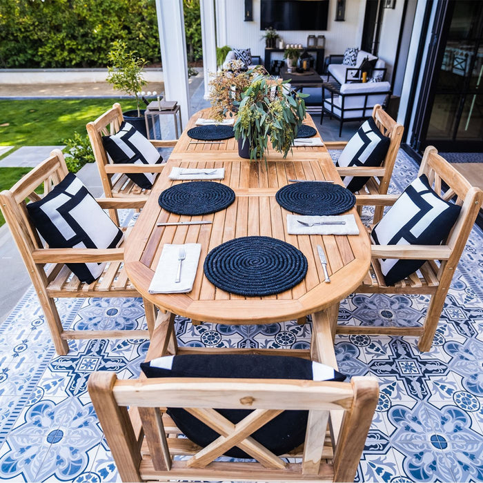 Åre Natural Teak Outdoor Patio Dining Chair with Arm Rests - Sweatfully