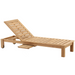 Cancun Natural Teak Outdoor Chaise Lounger with Side Table - Sweatfully
