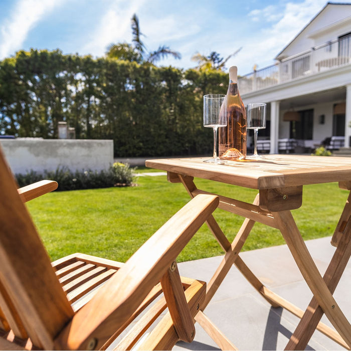 Telluride 2 Person Teak Folding Patio/Balcony Table - 28" - Sweatfully