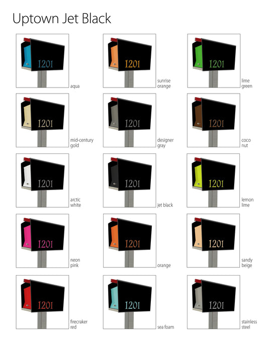 The Original UptownBox in JET BLACK - Modern Mailbox - Sweatfully