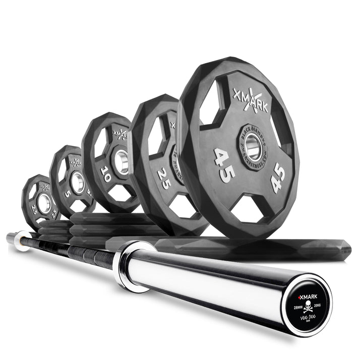 XMARK Black Diamond® Olympic Weight Plates and Olympic Barbell Sets VOODOO-BD-BAL-155 - Sweatfully