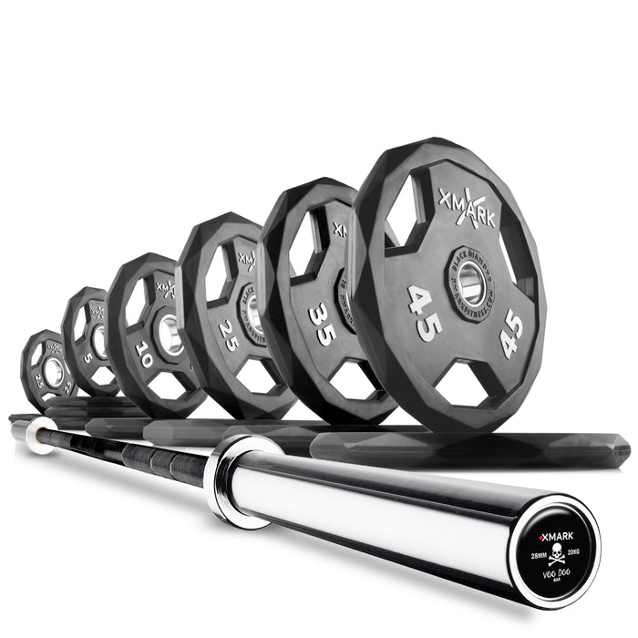 XMARK Black Diamond® Olympic Weight Plates and Olympic Barbell Sets VOODOO-BD-BAL-155 - Sweatfully