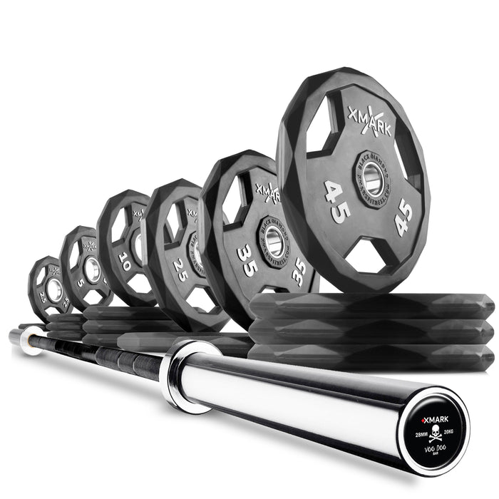 XMARK Black Diamond® Olympic Weight Plates and Olympic Barbell Sets VOODOO-BD-BAL-155 - Sweatfully