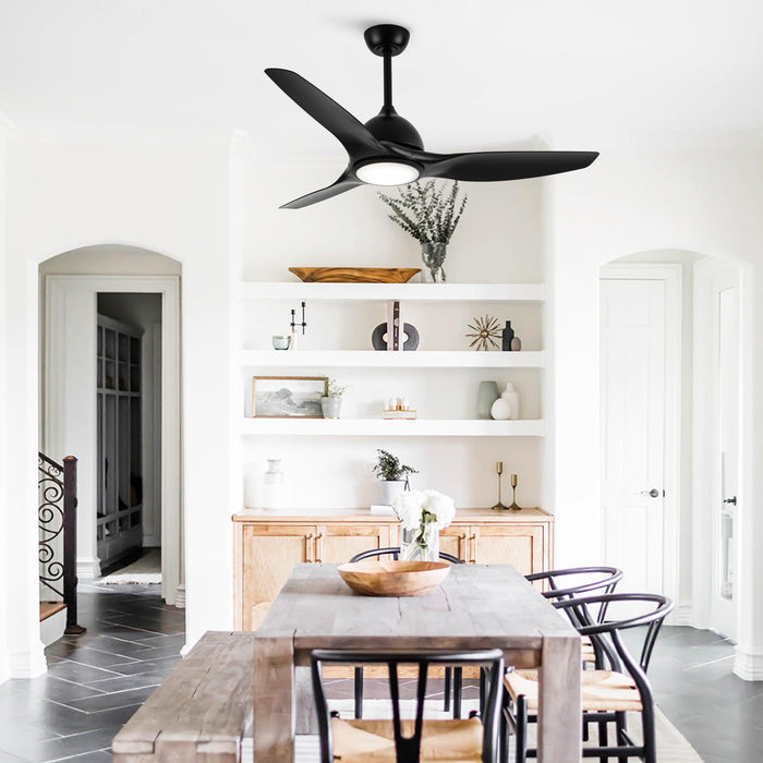 52" Vaczon 3 Blades Ceiling Fan with LED Light and Remote Control - Sweatfully