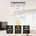 52" Vaczon 3 Blades Ceiling Fan with LED Light and Remote Control - Sweatfully
